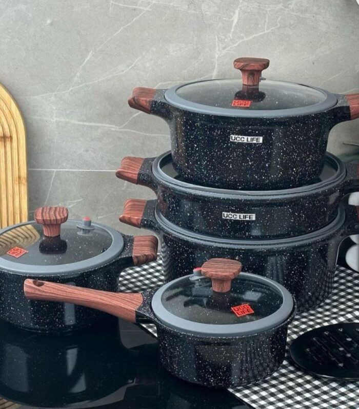 طقم طناجر 12 قطعة جرانيت