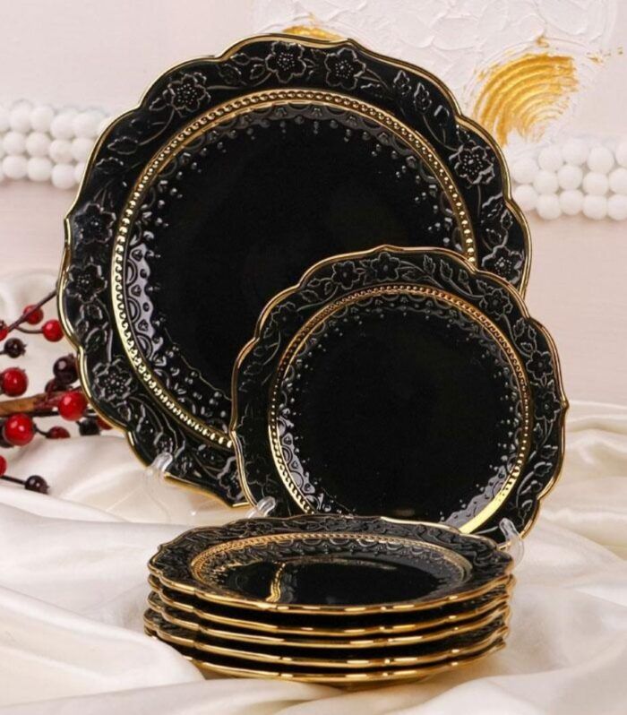 طقم جاط + 6 صحون فواكه اسود