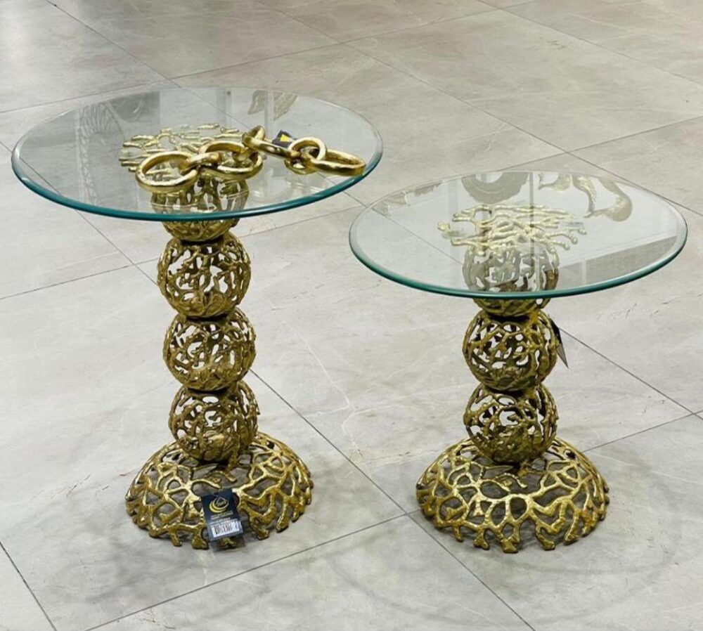 طقم سكملتين معدن هندي وجه زجاج + جنزير