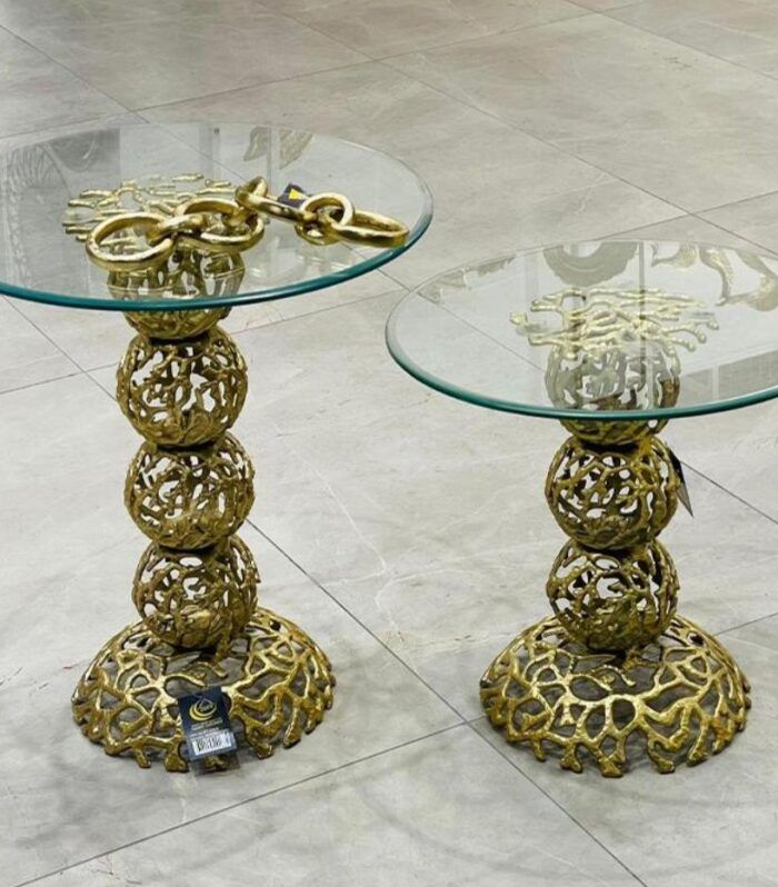 طقم سكملتين معدن هندي وجه زجاج + جنزير